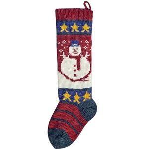 Vintage 1980s Russ Knit Snowman Holiday Stocking
